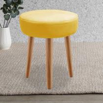 Banqueta Alta Julia Industrial 55cm Pé Palito Caramelo Sintético Amarelo - Ahz Móveis