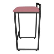 Banqueta Alta Lavínia Suede Base Preto Rose Banqueta Alta Lavínia Suede Base Preto Rose
