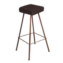 Banqueta Alta Lira Eiffel Industrial Cozinha Bar Balcão Bistrô Ferro Bronze material sintético Marrom - Ahz Móveis