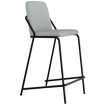Banqueta Alta Loft C01 Saturno Assento material sintético com Encosto Preto e Off White Lyam Decor Banqueta Alta Loft C01 Saturno Assento material sintético com Encosto Preto e Off White Lyam Decor