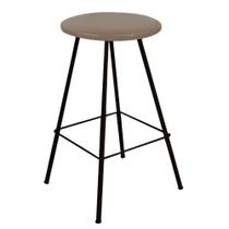 Banqueta Alta Loni Eiffel Industrial Cozinha Bar Balcão Bistrô Ferro Preto material sintético Bege - Ahazzo Móveis