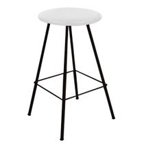 Banqueta Alta Loni Eiffel Industrial Cozinha Bar Balcão Bistrô Ferro Preto material sintético Branco - Ahz Móveis