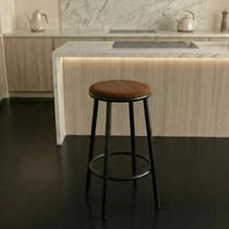 Banqueta Alta Luxo Aço Banco Luna Suede Eva Estrutura Preta:Marrom Banqueta Alta Luxo Aço Banco Luna Suede Eva Estrutura Preta:Marrom