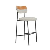 Banqueta Alta Mona material sintético Whisky e Cinza - SSX Multicoisas Banqueta Alta Mona material sintético Whisky e Cinza - SSX Multicoisas