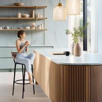 Banqueta Alta Para Balcão Bar Bistrô Bancada Área Lazer Cozinha Gourmet Ilha com Encosto Itagold