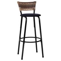 Banqueta Alta Para Balcão Bar Bistrô Bancada Área Lazer Cozinha Gourmet Ilha com Encosto Itagold