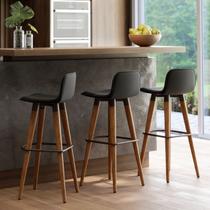 Banqueta Alta Para Balcão de Cozinha Area Gourmet Reforçada Pé de Madeira Maciça Palito Linea Kit C/3 Unidades Banqueta Alta Para Balcão de Cozinha Area Gourmet Reforçada Pé de Madeira Maciça Palito Linea Kit C/3 Unidades