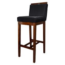 Banqueta Alta para Bancada de Cozinha Líbia Madeira Capuccino Suede Preto CCS Banqueta Alta para Bancada de Cozinha Líbia Madeira Capuccino Suede Preto CCS