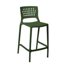 Banqueta Alta Para Bancada E Cozinha Verde Musgo Empilhável Marte Em Polipropileno Acrilys Banqueta Alta Para Bancada E Cozinha Verde Musgo Empilhável Marte Em Polipropileno Acrilys