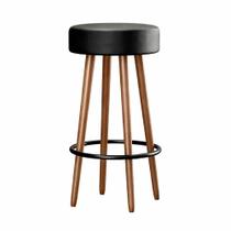 Banqueta Alta Para Cozinha Área Gourmet Berlin material sintético Preto - Desk Design