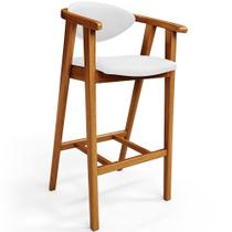 Banqueta Alta Para Cozinha Bancada Bar Sala de Jantar Fixa Cecília L02 Facto Branco - Lyam Banqueta Alta Para Cozinha Bancada Bar Sala de Jantar Fixa Cecília L02 Facto Branco - Lyam