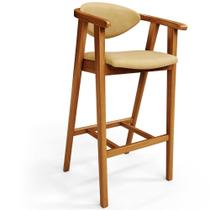 Banqueta Alta Para Cozinha Bancada Bar Sala de Jantar Fixa Cecília L02 material sintético Casco Fendi - Lyam Decor