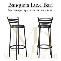Banqueta Alta para Cozinha e Balcão com Encosto Luxe Bari -