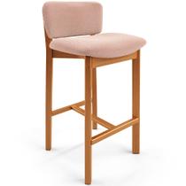 Banqueta Alta Para Cozinha Sala de Jantar Bar Dara L02 Bouclê Rosê - Lyam Decor