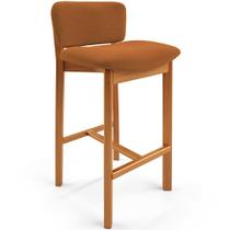 Banqueta Alta Para Cozinha Sala de Jantar Bar Dara L02 Bouclê Terracota - Lyam Decor