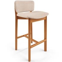 Banqueta Alta Para Cozinha Sala de Jantar Bar Dara L02 Linho Bege - Lyam Decor