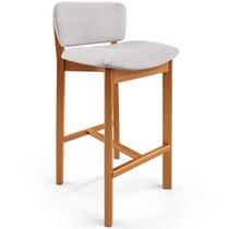 Banqueta Alta Para Cozinha Sala de Jantar Bar Dara L02 Linho Cinza - Lyam Decor Banqueta Alta Para Cozinha Sala de Jantar Bar Dara L02 Linho Cinza - Lyam Decor