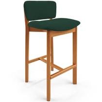 Banqueta Alta Para Cozinha Sala de Jantar Bar Dara L02 Suede Verde Musgo - Lyam Decor Banqueta Alta Para Cozinha Sala de Jantar Bar Dara L02 Suede Verde Musgo - Lyam Decor