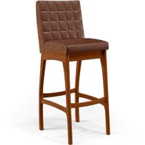 Banqueta Alta Para Cozinha Sala De Jantar Fixa Mila B04 Corano Marrom - Lyam Decor