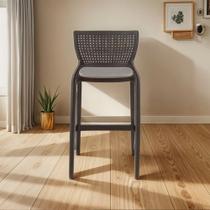 Banqueta Alta Plastico 104cm Marrom Safira Tramontina Banqueta Alta Plastico 104cm Marrom Safira Tramontina