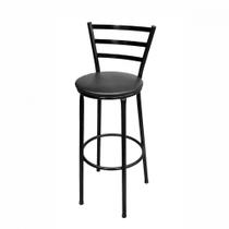 Banqueta Alta Preta Com Encosto Liso Preto Assento Preto Banqueta Alta Preta Com Encosto Liso Preto Assento Preto