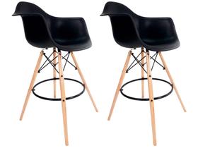 Banqueta Alta Preta Empório Tiffany Eames - DSW-M 2 Peças