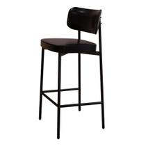 Banqueta Alta Revestimento Sintetico Alloa Est. Preta