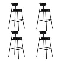 Banqueta Alta Stout Ae: 100 / Aa: 75cm C/04 Un. material sintético Preto material sintético Preto Banqueta Alta Stout Ae: 100 / Aa: 75cm C/04 Un. material sintético Preto material sintético Preto