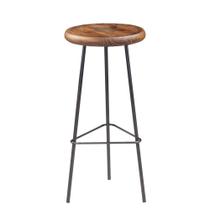 Banqueta Alta Tampa Com Impressão Rustic Brown Base Grafite 75cm - 40712