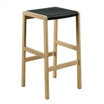 Banqueta Alta Tramontina Potenza Preta 75 cm Madeira Tauari Natural 13718380