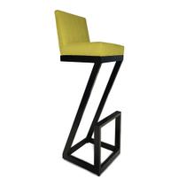 Banqueta Alta Z Base De Ferro Suede Amarelo - D'Classe Decor