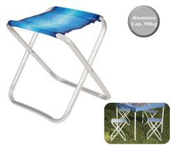 Banqueta Alumínio Banquinho Dobrável Praia Camping Jardim Pesca - 2120 Mor