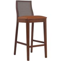 Banqueta Arizona Madeira Maciça Encosto Tela Sling