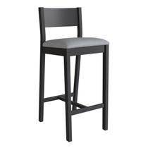 Banqueta Assento Estofado Madeira Maciça Manu