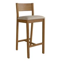 Banqueta Assento Estofado Madeira Maciça Manu