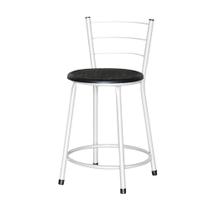 Banqueta Baixa Assento Ratan Branca Retro