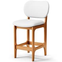 Banqueta Baixa Bar Cozinha E Sala De Jantar Fixa Betta L02 Imbuia Facto Branco - Lyam Decor Banqueta Baixa Bar Cozinha E Sala De Jantar Fixa Betta L02 Imbuia Facto Branco - Lyam Decor