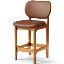 Banqueta Baixa Bar Cozinha E Sala De Jantar Fixa Betta L02 Imbuia material sintético Marrom