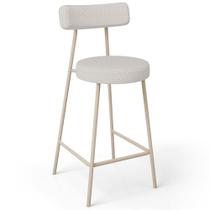 Banqueta Baixa Cozinha Sala Jantar Bancada Milão Arena L02 Bouclê Cru - Lyam Decor