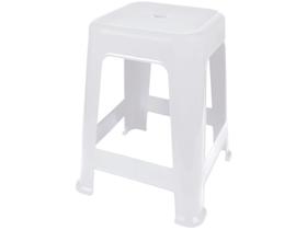 Banqueta Baixa de Plástico Branca Mor