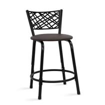 Banqueta Baixa Eclipse Preta Para Mesa Bistrô Bar Cozinha Bancada Área Gourmet Sorveteria Edicula Lanchonete