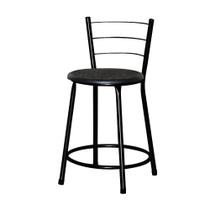 Banqueta Baixa Epoxi Preta Cristal