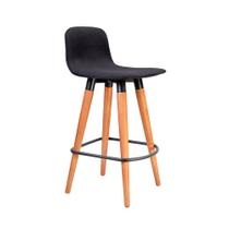 Banqueta Baixa Linea Aço Preto para Cozinha Balcao Ilha Gourmet Design Moderno - Preto Assento Banqueta Baixa Linea Aço Preto para Cozinha Balcao Ilha Gourmet Design Moderno - Preto Assento