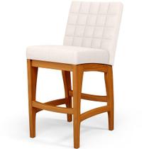 Banqueta Baixa Para Cozinha Bancada Bar Sala De Jantar Fixa Mila L02 Linho Cru - Lyam Decor Banqueta Baixa Para Cozinha Bancada Bar Sala De Jantar Fixa Mila L02 Linho Cru - Lyam Decor