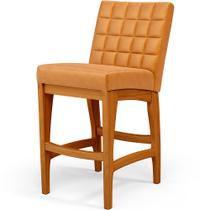 Banqueta Baixa Para Cozinha Bancada Bar Sala De Jantar Fixa Mila L02 material sintético Whisky - Lyam Decor Banqueta Baixa Para Cozinha Bancada Bar Sala De Jantar Fixa Mila L02 material sintético Whisky - Lyam Decor