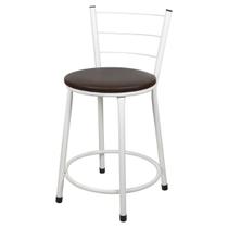 Banqueta Baixa Para Cozinha Branca Assento Marrom Banqueta Baixa Para Cozinha Branca Assento Marrom