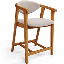 Banqueta Baixa Para Cozinha Sala de Jantar Bancada Cecília L02 Bouclê Creme - Lyam Decor