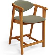 Banqueta Baixa Para Cozinha Sala de Jantar Bancada Cecília L02 Bouclê Oliva - Lyam Decor Banqueta Baixa Para Cozinha Sala de Jantar Bancada Cecília L02 Bouclê Oliva - Lyam Decor