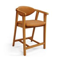 Banqueta Baixa Para Cozinha Sala de Jantar Bancada Cecília L02 material sintético Canela - Lyam Decor