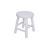 Banqueta Baixa para Quarto Infantil 30cm Dalas Branco